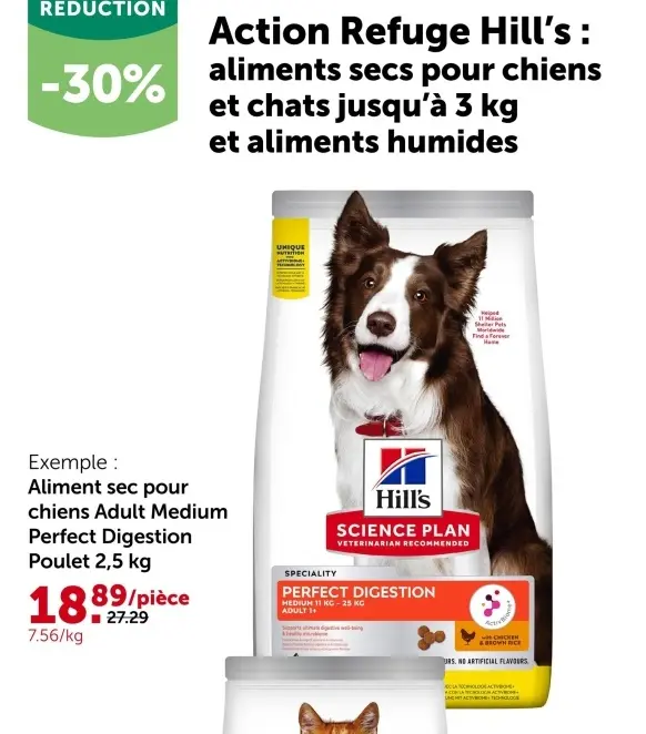 Offre: Aliment sec pour chiens Adult Medium Perfect Digestion Poulet 2,5 kg