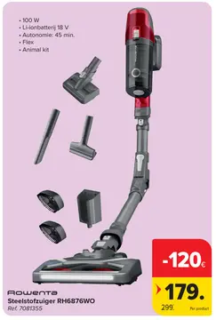 Aanbieding: Steelstofzuiger RH6876WO