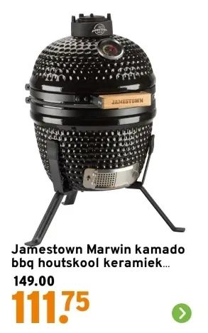 Aanbieding: Jamestown Marwin kamado bbq houtskool keramiek