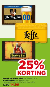 Aanbieding: Hertog Jan Pils of 0.0% of Leffe Blond