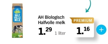 Aanbieding: AH Biologisch Halfvolle melk