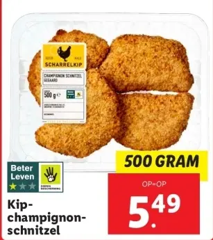 Aanbieding: Kip- champignonschnitzel