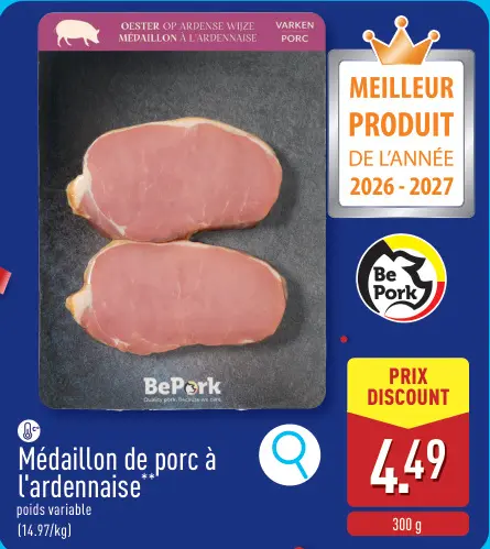 Offre: Médaillon de porc à l'ardennaise