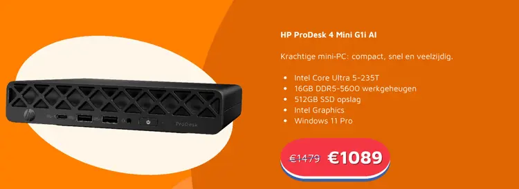 Aanbieding: HP ProDesk 4 Mini G1i AI
