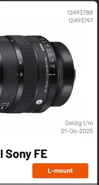 Aanbieding: Sony FE