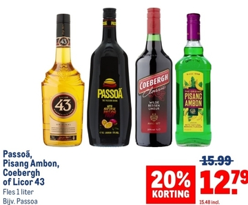 Aanbieding: Passoã, Pisang Ambon, Coebergh of Licor 43