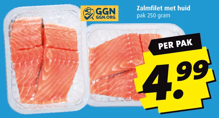 Aanbieding: Zalmfilet met huid