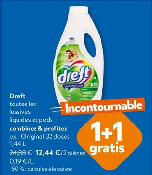 Offre: Dreft toutes les lessives liquides et pods