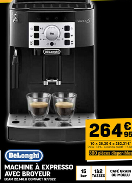 Offre: MACHINE À EXPRESSO AVEC BROYEUR ECAM 22.140.B