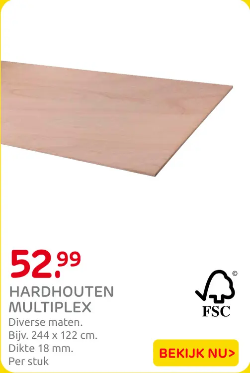 Aanbieding: Hardhouten multiplex