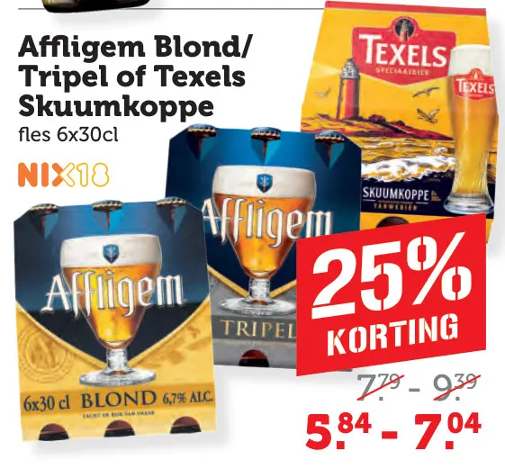 Aanbieding: Affligem Blond/Tripel of Texels Skuumkoppe