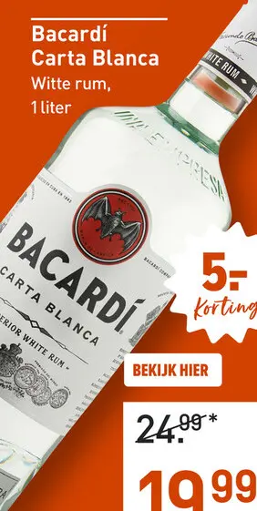 Aanbieding: Bacardí Carta Blanca 100CL