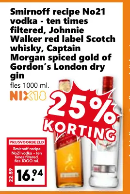 Aanbieding: Smirnoff recipe No21 vodka - ten times filter