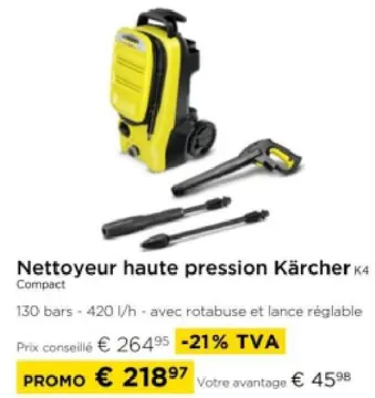 Offre: Nettoyeur haute pression Kärcher K4 Compact