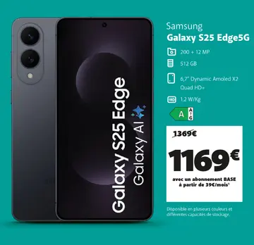 Offre: Samsung Galaxy S25 Edge50