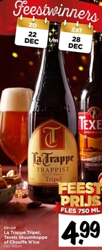 Aanbieding: La Trappe Tripel, Texels Skuumkoppe of Chouffe N'ice