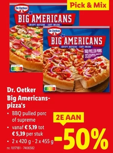 Promotie: Big Americans-pizza's