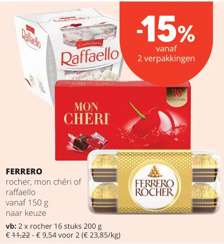 Promotie: rocher, mon chéri of raffaello