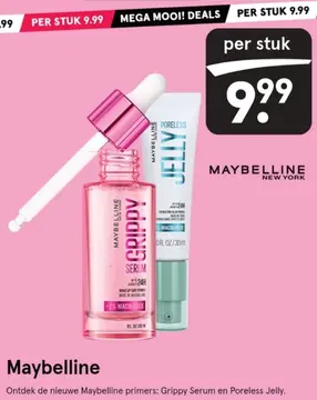 Aanbieding: Maybelline Grippy Serum en Poreless Jelly