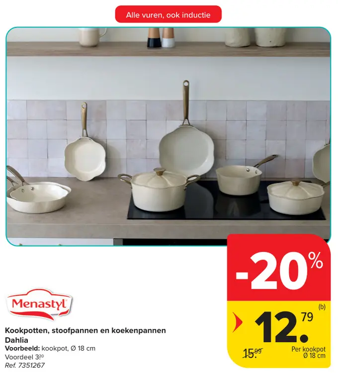 Promotie: Kookpotten, stoofpannen en koekenpannen Dahlia