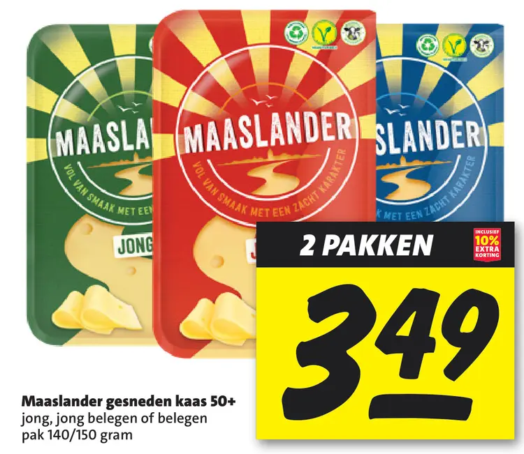 Aanbieding: Maaslander gesneden kaas 50+