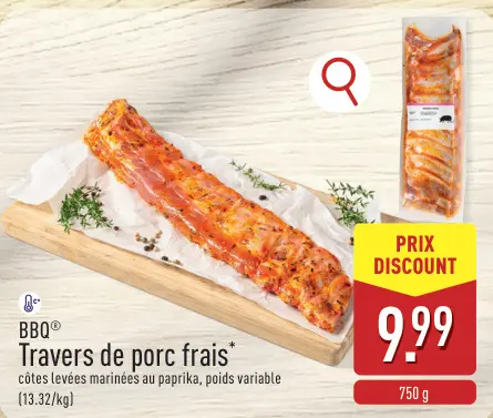 Offre: Travers de porc frais