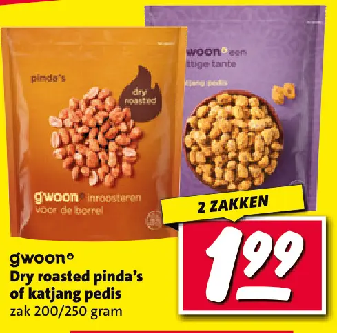 Aanbieding: Dry roasted pinda's of katjang pedis