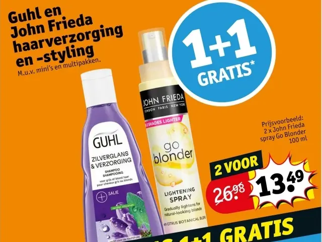 Aanbieding: Guhl en John Frieda haarverzorging en -styling
