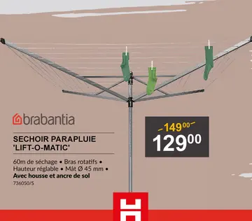 Offre: Sechoir parapluie 'lift-o-matic'