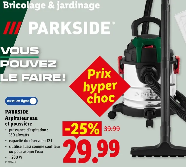 Offre: Aspirateur eau et poussière