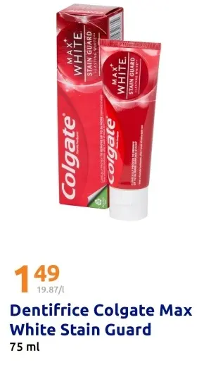 Offre: Dentifrice Colgate Max White Stain Guard