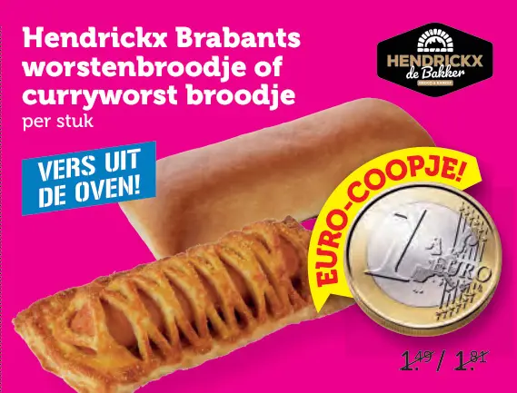 Aanbieding: Brabants worstenbroodje of curryworst broodje