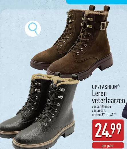 Promotie: Leren veterlaarzen