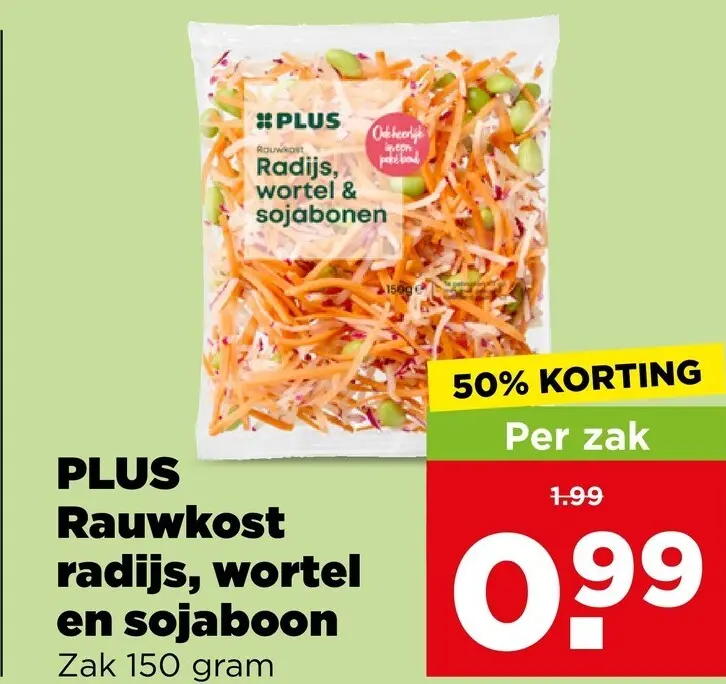 Aanbieding: PLUS Rauwkost radijs, wortel en sojaboon