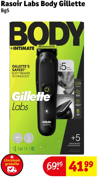 Offre: Rasoir Labs Body Gillette Bg5