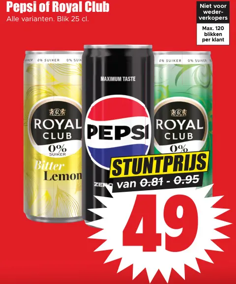 Aanbieding: Pepsi of Royal Club