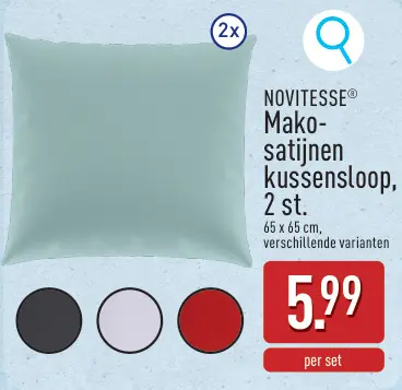 Promotie: Mako-satijnen kussensloop
