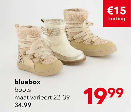 Aanbieding: Blue Box gevoerde meisjes teddy boots beige goud