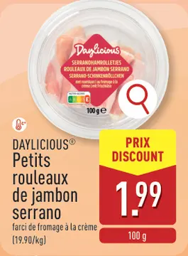 Offre: Petits rouleaux de jambon serrano