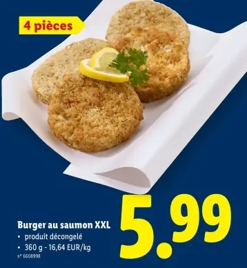Offre: Burger au saumon XXL