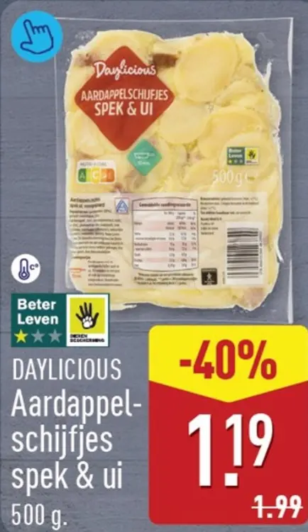 Aanbieding: Aardappelschijfjes spek & ui