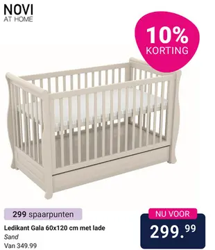 Aanbieding: Ledikant Novi at Home® Gala 60x120 Sand incl. Lade 