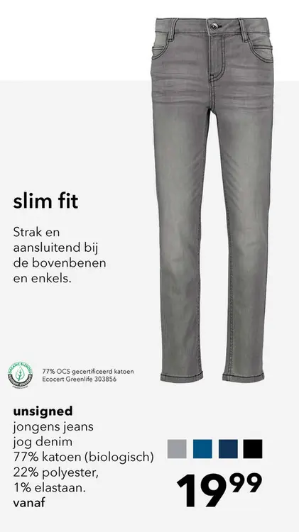 Aanbieding: Unsigned jongens jeans grijs