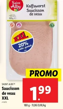 Offre: Saucisson de veau XXL