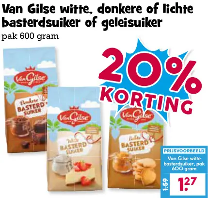 Aanbieding: Witte, donkere of lichte basterdsuiker of geleisuiker