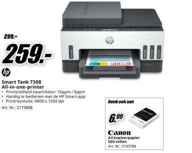 Promotie: Smart Tank 7308 All-in-one-printer