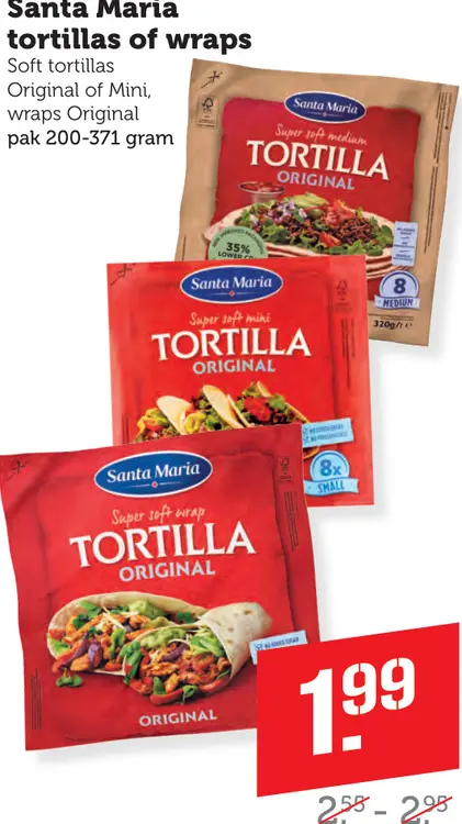 Aanbieding: tortillas of wraps