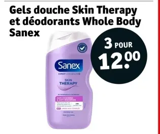 Offre: Gels douche Skin Therapy et déodorants Whole Body Sanex
