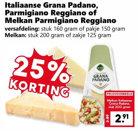Aanbieding: Italiaanse Grana Padano, Parmigiano Reggiano