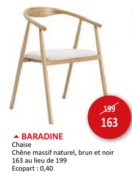 Offre: Chaise Baradine chêne massif naturel beige